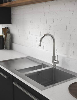 Abode Verve Stainless Steel 1.5 Reversible Kitchen Sink Bowl And Drainer - Image