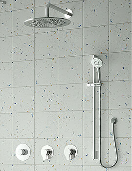 Nuie Arvan Thermostatic Chrome Shower Valve With Kit And Stop Tap - Image