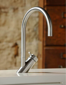 Abode Diagon Single Lever Stainless Steel Kitchen Mixer Tap - Image
