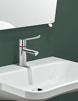 Delabie Securitherm Chrome Thermostatic Basin Mixer With Straight Spout - Image