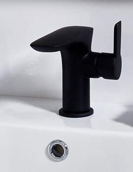 Vibe Black Basin Mixer Tap With Click Clack Waste
