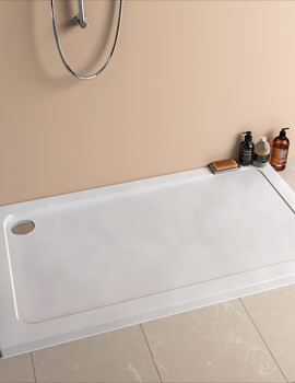 Just Trays JTFusion White Rectangular Flat Top Shower Tray With Waste - Image