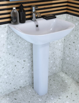 NIX Porto 550mm White Basin With Pedestal