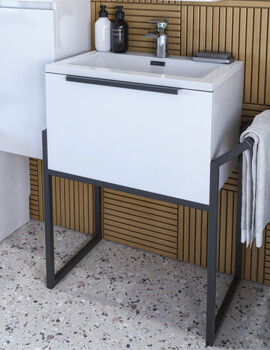 Supreme 1 Drawer Gloss White Unit With Basin And Stand