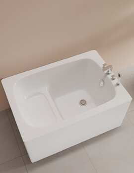 Roca Contesa White 1000 x 700mm Rectangular Steel Hip Bath - Image