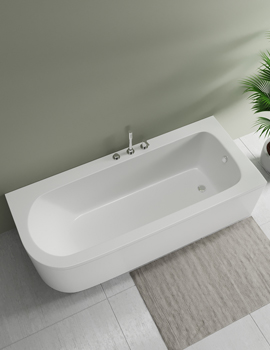 Britton Viride 1800mm x 750mm White Finish Designer Offset Bath