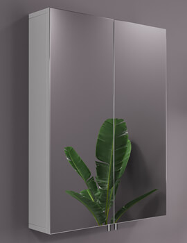 Croydex Anton Stainless Steel Double Door Standard Mirror Cabinet - Image
