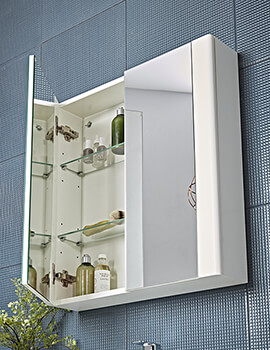 Tavistock Detail Double Mirror Door Gloss White Cabinet 600mm - Image