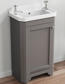 Hudson Reed Old London 515mm Floor Standing Vanity Unit With 2 Taphole Basin - Image