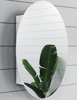 Croydex Tay Stainless Steel Oval Door Mirror Cabinet - Image