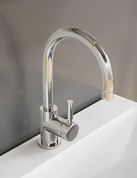 Hudson Reed Tec Single Lever Side Action Basin Mixer Tap With Waste - Image