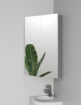 Croydex Avisio Stainless Steel Double Door Corner Mirror Cabinet - Image
