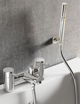 Pura Xcite Chrome Bath-Shower Mixer Tap With Handset And Hose - XCBSM - Image
