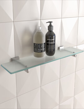 Smedbo House 600mm Frosted Glass Bathroom Shelf - Image