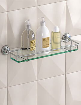 Roper Rhodes Avening Toughened Clear Glass Gallery Shelf - 4912.02 - Image