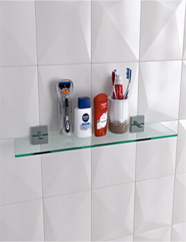 Croydex Chester Flexi-Fix Glass Shelf 590mm - Image