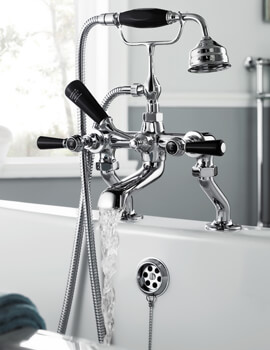 Warmiehomy Traditional Victorian Bath Filler Mixer Tap Shower Classic shower Taps Chrome Brass 