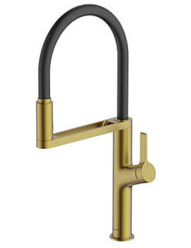Clearwater Galex Motion Pullout Brushed Brass Kitchen Sink Mixer Tap - Image