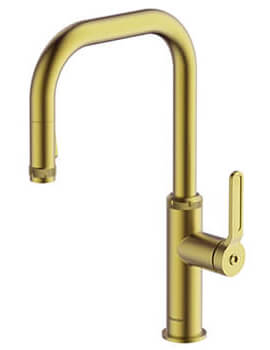 Clearwater Pioneer U Shape Pull-Out Brushed Brass Kitchen Tap - Image