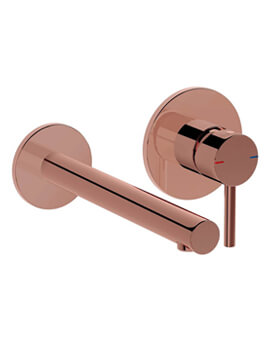 VitrA Origin 2 Hole Copper Wall Mounted Basin Mixer Tap - Exposed Part - Image