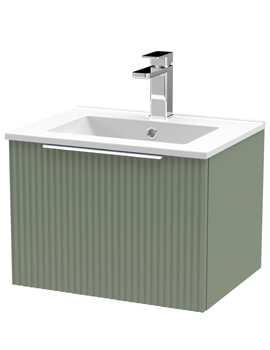 Hudson Reed Fluted Wall-Hung 1 Drawer Vanity Unit And Basin