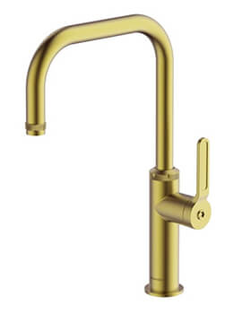 Clearwater Pioneer U Shape Single Lever Brushed Brass Kitchen Mixer Tap - Image