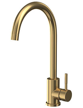 Joseph Miles Macie Single Lever Brushed Brass Kitchen Sink Mixer Tap - Image