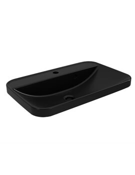 IMEX Arco Black Counter Top Inset Basin With One Tap Hole - Image
